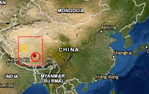 Khu vực xảy ra động đất.