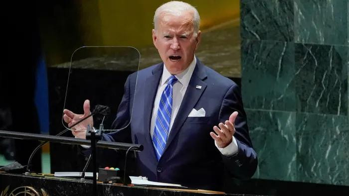 Tổng thống Mỹ Joe Biden phát biểu tại Đại hội đồng LHQ. Ảnh: AP.