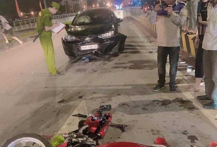 Hiện trường vụ tai nạn. Ảnh cắt từ clip