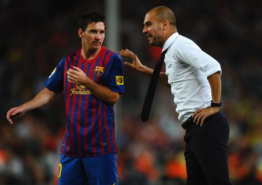 Guardiola và Messi từng cùng nhau gặt hái những danh hiệu cao quý nhất của bóng đá thế giới. 