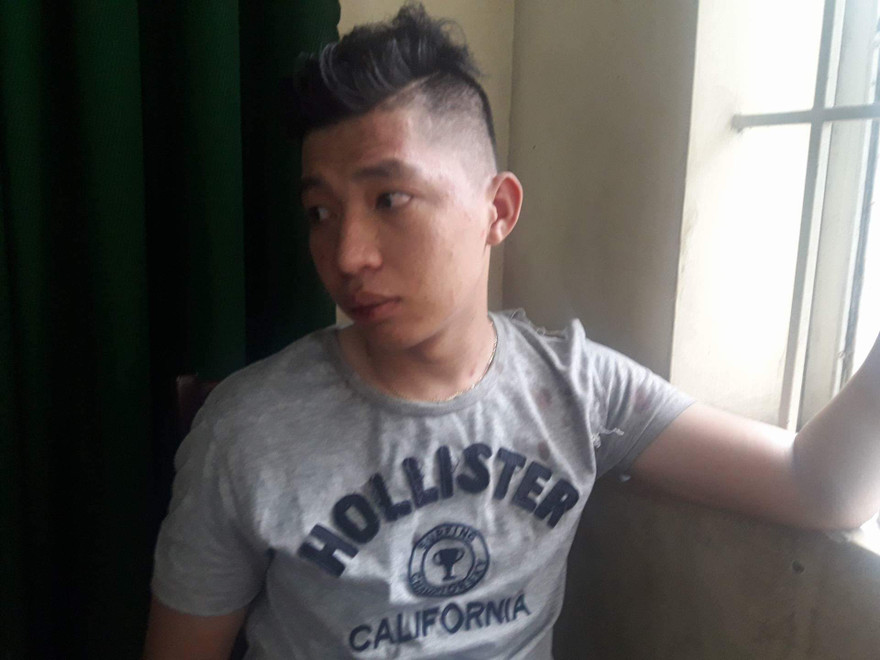 Đối tượng Ngọc tại cơ quan công an