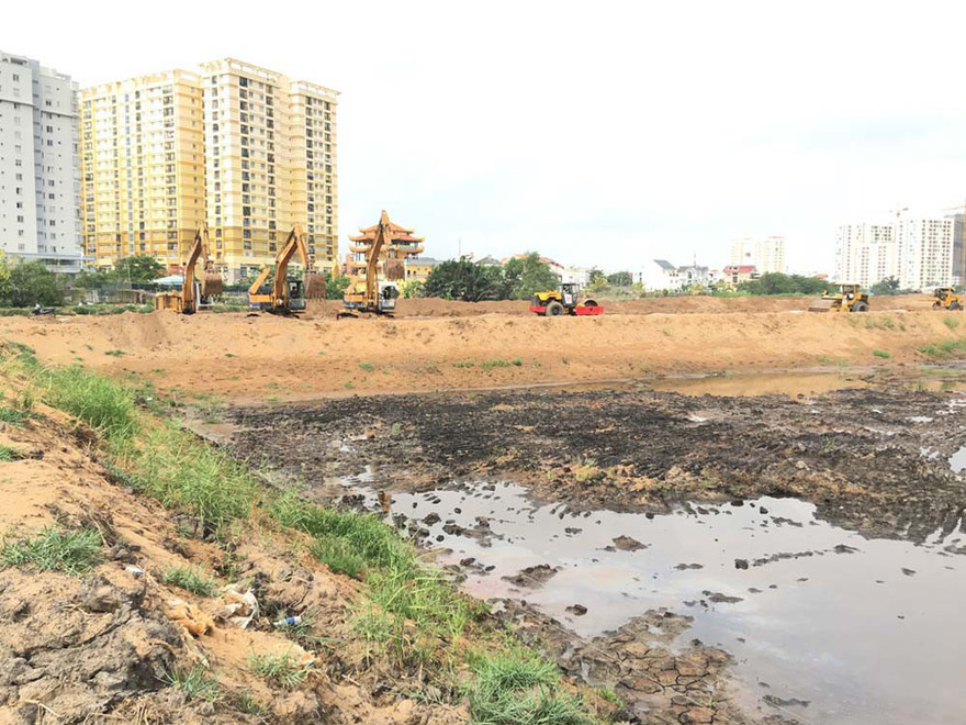 Hồ điều tiết do Tập đoàn Novaland xây dựng tại quận 2
