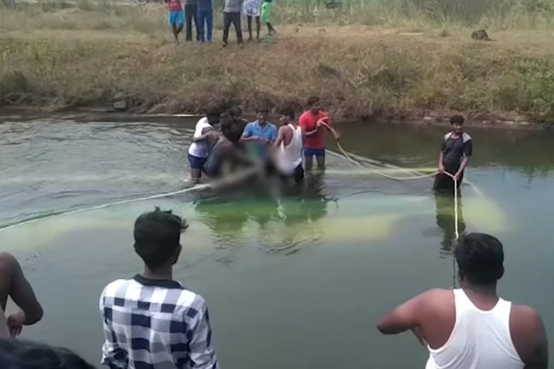 Hiện trường vụ tai nạn. Ảnh cắt từ video