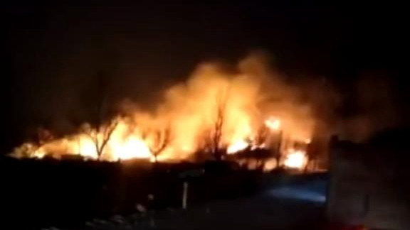 Hiện trường vụ nổ. Ảnh: CGTN