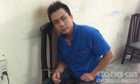 Đối tượng Hồ Trọng Nam tại cơ quan công an