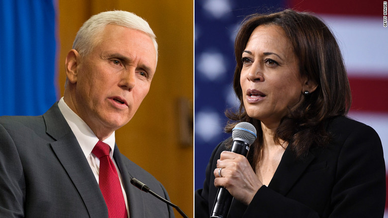 Phó Tổng thống Mike Pence (trái) và đối thủ Kamala Harris (phải). Ảnh: Getty