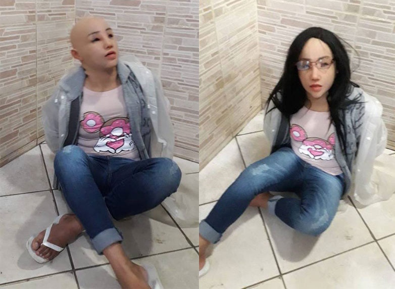 Clauvino da Silva cải trang bằng quần áo của con gái. Ảnh: Twitter