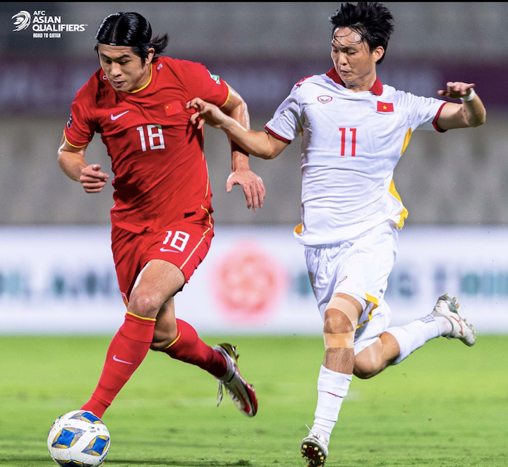 ĐT Việt Nam thua Trung Quốc ở phút bù giờ ở lượt trận trước