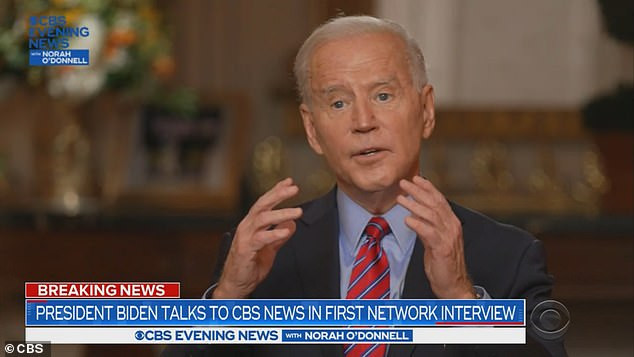 Ông Joe Biden xuất hiện trên Bản tin tối CBS. Ảnh chụp màn hình