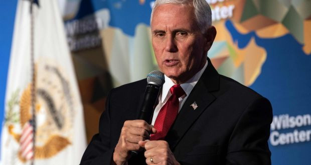 Phó tổng thống Mỹ Mike Pence.“Hành động quân sự của Trung Quốc trong khu vực và cách tiếp cận của họ đối với các nước láng giềng trong năm qua ngày càng hung hăng”. Ảnh: Getty,