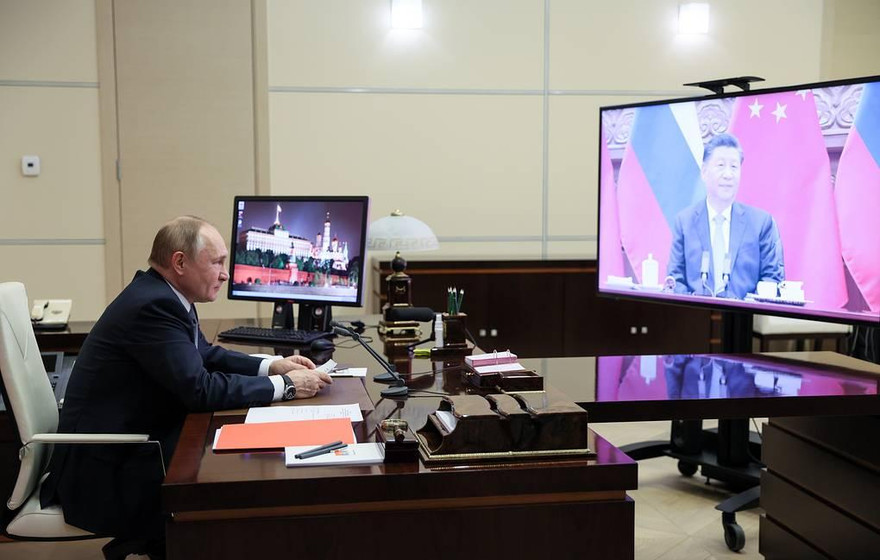 Tổng thống Nga Vladimir Putin và Chủ tịch Trung Quốc Tập Cận Bình. Ảnh: Tass