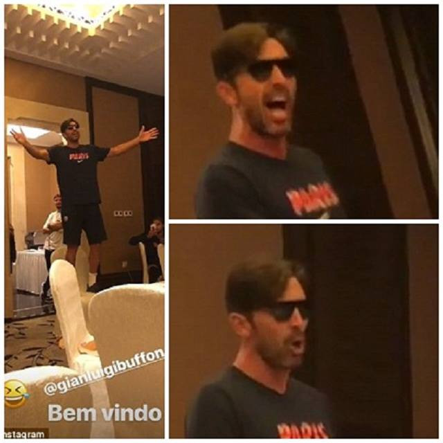 Buffon trổ tài làm ca sĩ khiến cầu thủ PSG ngỡ ngàng