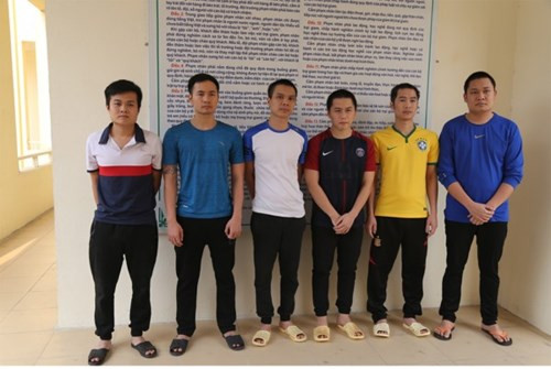 Mộ số đối tượng bị bắt trong đường dây đánh bạc.