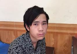 Bùi Văn Huy tại cơ quan công an. Ảnh: ĐM