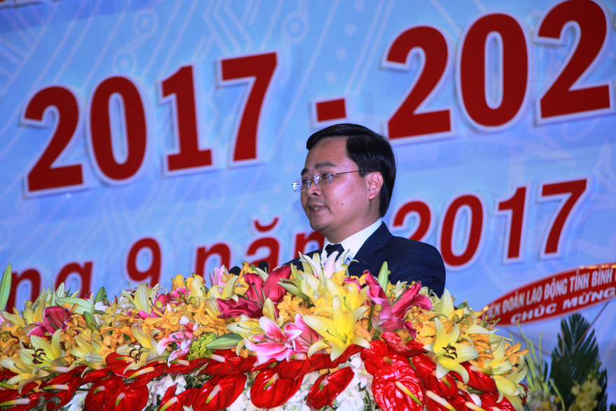 Bí thư T.Ư Đoàn Nguyễn Anh Tuấn phát biểu tại đại hội