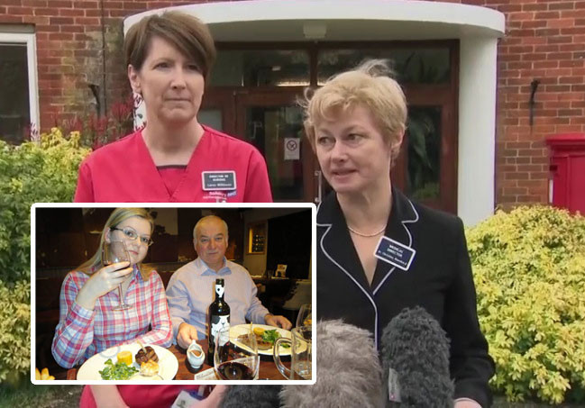 Bà Christine Blanshard (áo đen) thông báo về tình hình hai cha con Skripal. Ảnh: RT