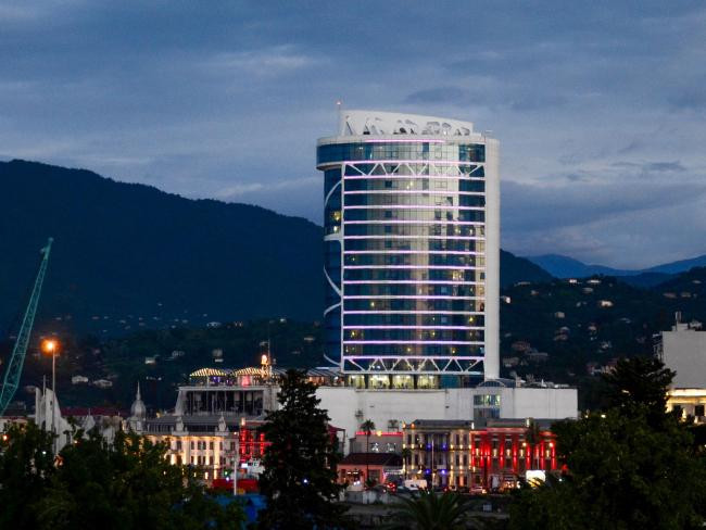 Khách sạn Leogrand - nơi dự kiến diễn ra cuộc thi Hoa hậu Georgia. Ảnh: AFP