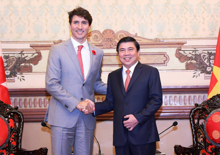 Thủ tướng Canada Justin Trudeau gặp Chủ tịch UBND TPHCM