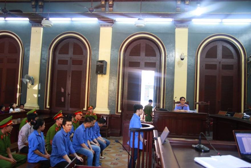 Các bị cáo tại tòa. Ảnh: Tân Châu