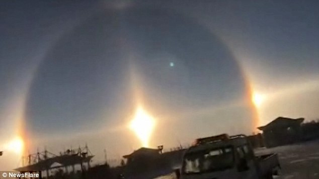 Hình ảnh "3 mặt trời" xuất hiện ở Nội Mông.