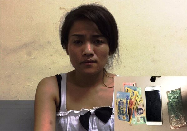 Phạm Thị Phương tại cơ quan công an.