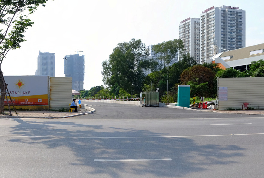 Đường nối tạm với đường Võ Chí Công chưa thể lưu thông bình thường