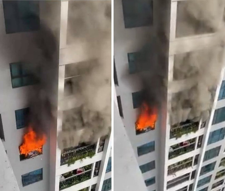 Hiện trường vụ cháy. Ảnh cắt từ clip