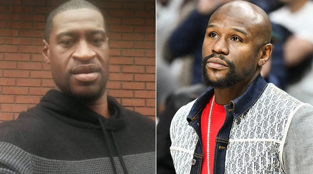 George Floyd (trái) và Floyd Mayweather (phải). Ảnh: 7News