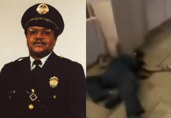 Ông David Dorn (ảnh trái) và thi thể cựu sĩ quan bị bỏ lại trên vỉa hè (ảnh phải). Ảnh: Twitter