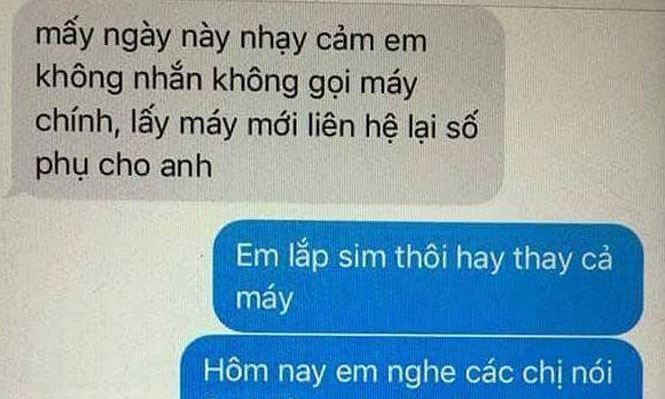 Nội dung tin nhắn qua lại giữa cô T. và ông H. được cơ quan chức năng nhận định là bịa đặt.