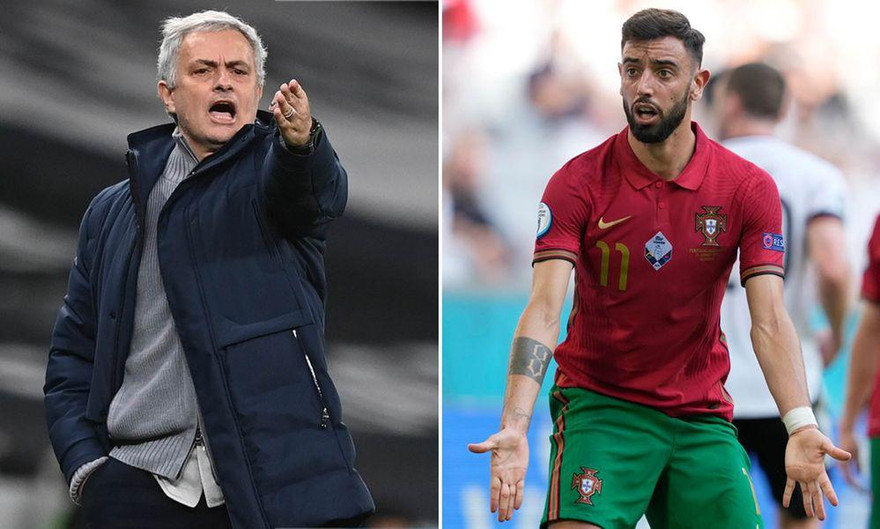 HLV Mourinho chỉ trích Bruno Fernandes vì phong độ yếu kém.