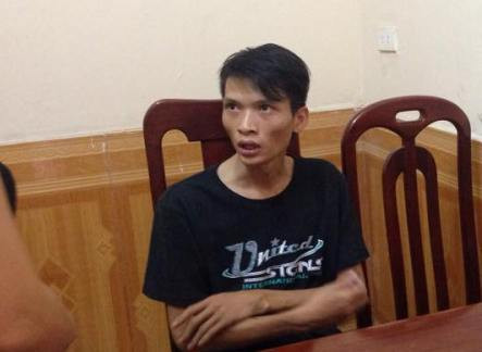 Lê Đức Thành tại cơ quan công an. Ảnh: QT