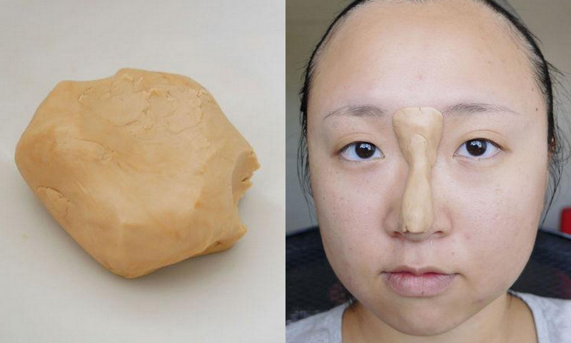 Sốc với mẹo nâng mũi bằng… bột mỳ