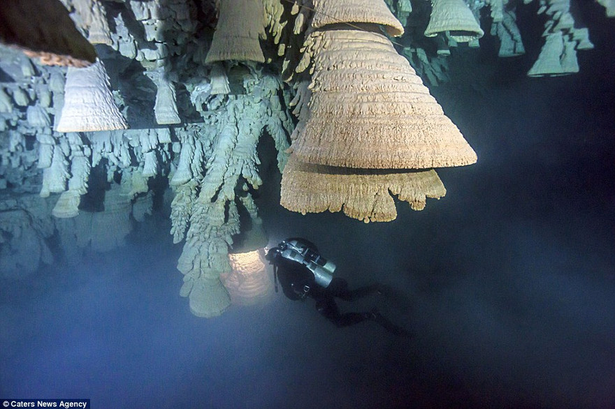 Thạch nhũ hình chuông bí ẩn trong hang động Mexico