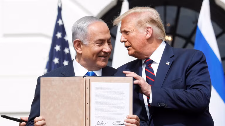 Tổng thống Mỹ Donald Trump và Thủ tướng Israel Benjamin Netanyahu. Ảnh: Reuters