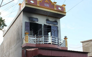 Căn nhà bị cháy. Ảnh: Thanh Niên