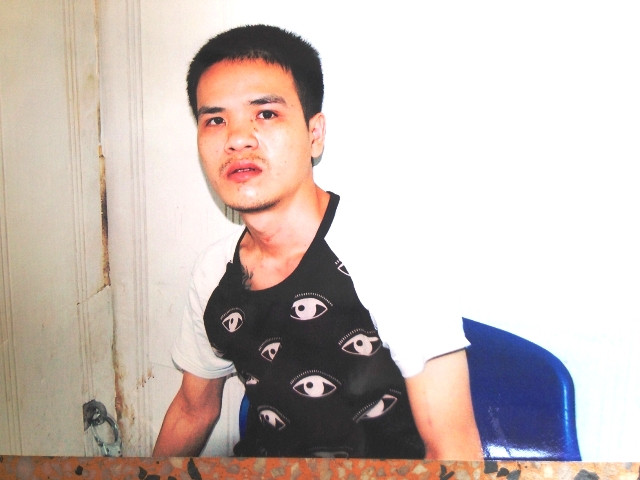 Đối tượng Khánh tại cơ quan công an