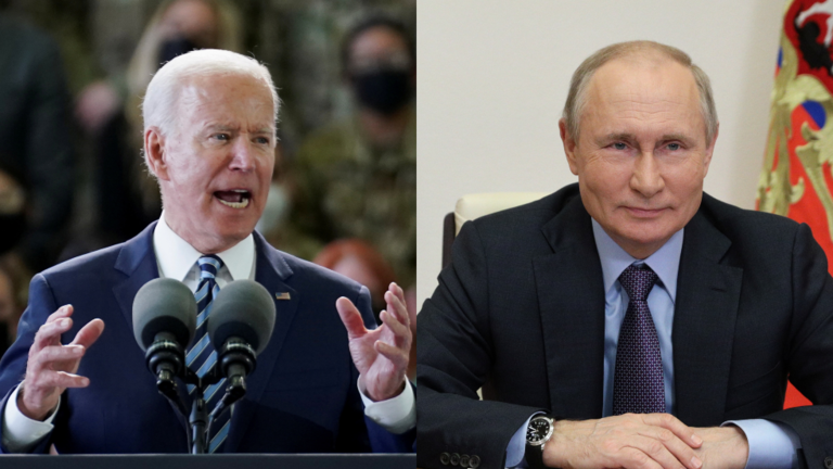 Tổng thống Mỹ Joe Biden và Tổng thống Nga Vladimir Putin. Ảnh: RT
