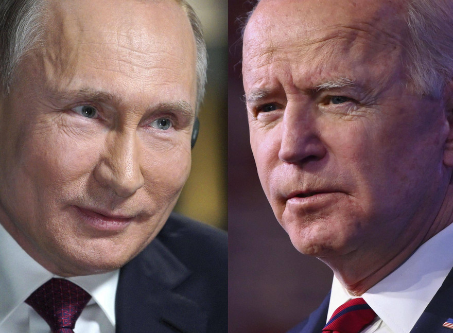 Tổng thống Nga Vladimir Putin và Tổng thống Mỹ Joe Biden. Ảnh: SCMP