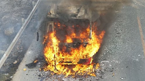 Hiện trường vụ cháy. Ảnh: NT