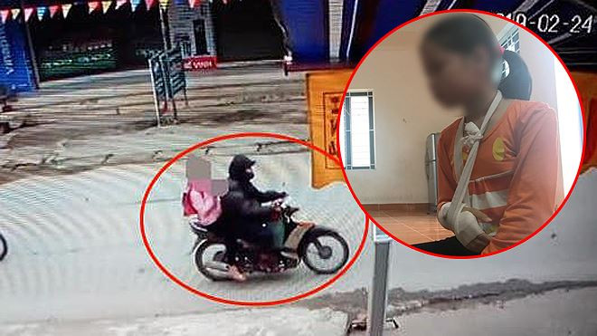 Hình ảnh camera ghi lại cảnh Trình chở nạn nhân tới hiện trường gây án