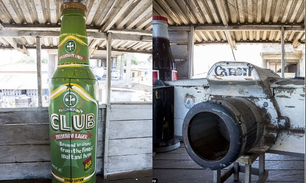 Tròn mắt với quan tài hình máy ảnh, bao gạo, chai bia