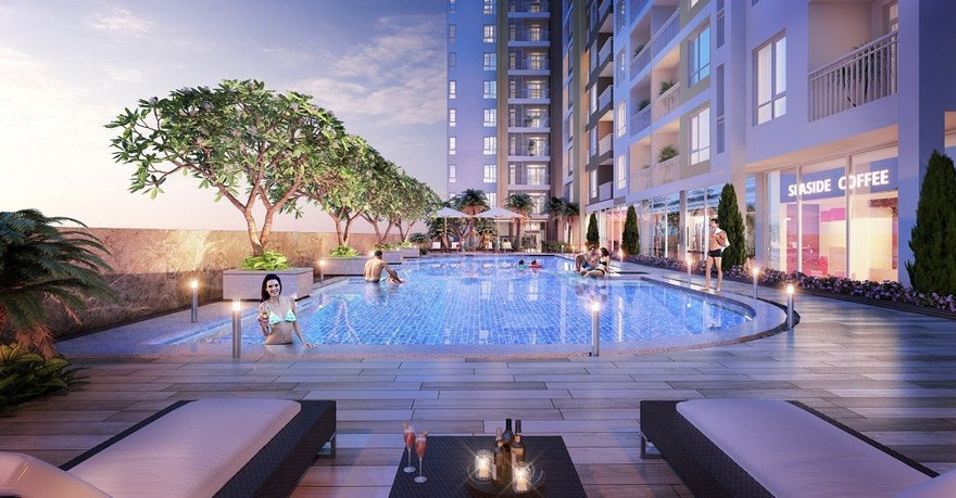 Hồ bơi ở tầng 3 Viva Riverside.