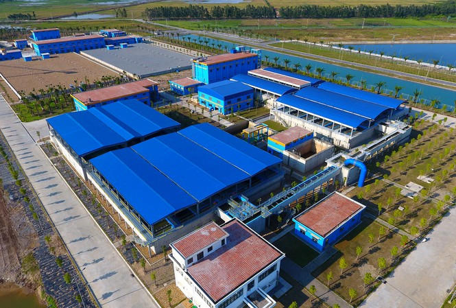 Nhà máy nước sạch sông Đuống chưa đủ điều kiện đã khánh thành. Ảnh. M.T