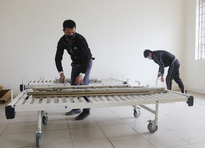 Trường Cao đẳng văn hóa nghệ thuật Vĩnh Phúc được trưng dụng làm bệnh viện dã chiến. 