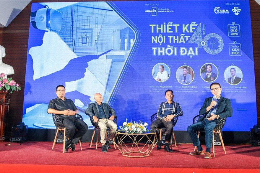 Các khách mời tham gia Talk show “Thiết kế nội thất thời đại 4.0”. 