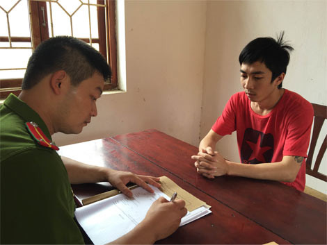 Đối tượng Linh khai nhận tại cơ quan điều tra. Ảnh do CA Lạng Sơn cung cấp