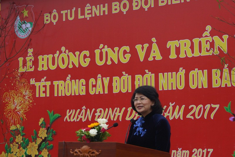 Phó Chủ tịch nước phát biểu chỉ đạo tại lễ hưởng ứng và triển khai “Tết trồng cây đời đời nhớ ơn Bác Hồ” do Bộ Tư lệnh Bộ đội Biên phòng (BĐBP) tổ chức