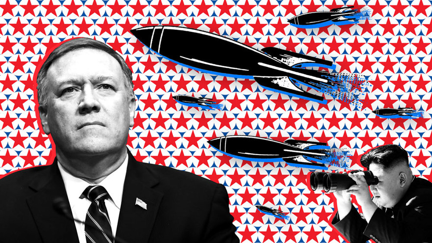Giám đốc CIA Mike Pompeo (trái) và Chủ tịch Triều Tiên Kim Jong-un (phải). Ảnh minh họa: Daily Beast