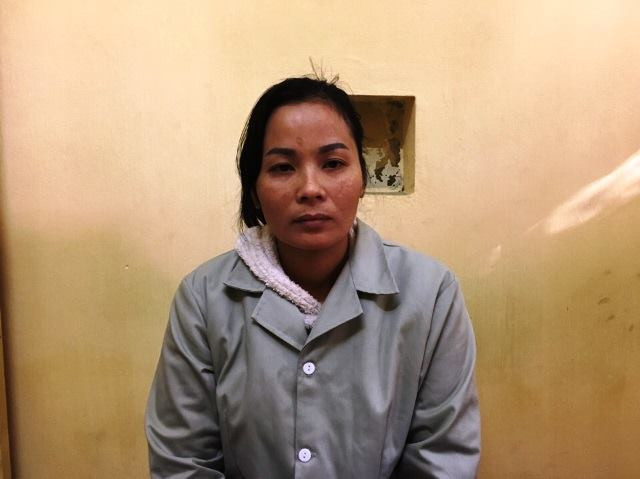 Đồng Thị Hoan tại cơ quan công an.